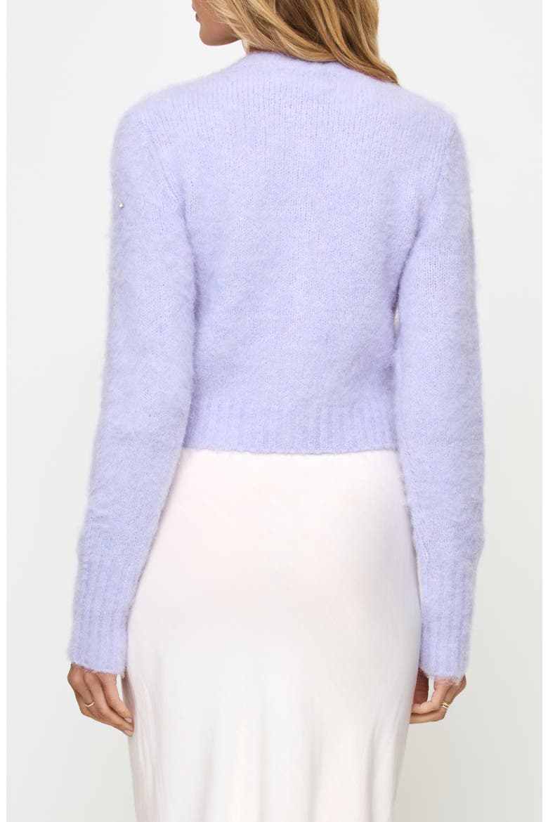 Brynn Rhinestone Embellished Cardigan, Alternate, color, LAVENDER ICE
