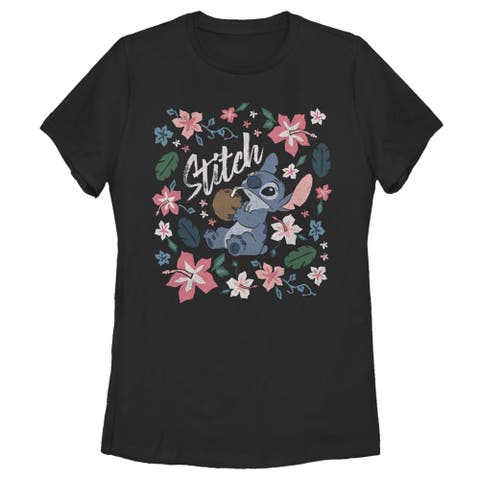 Women's Lilo & Stitch Flowers and a Coconut  Graphic T-Shirt