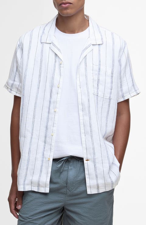 Garnock Stripe Cotton & Linen Camp Shirt