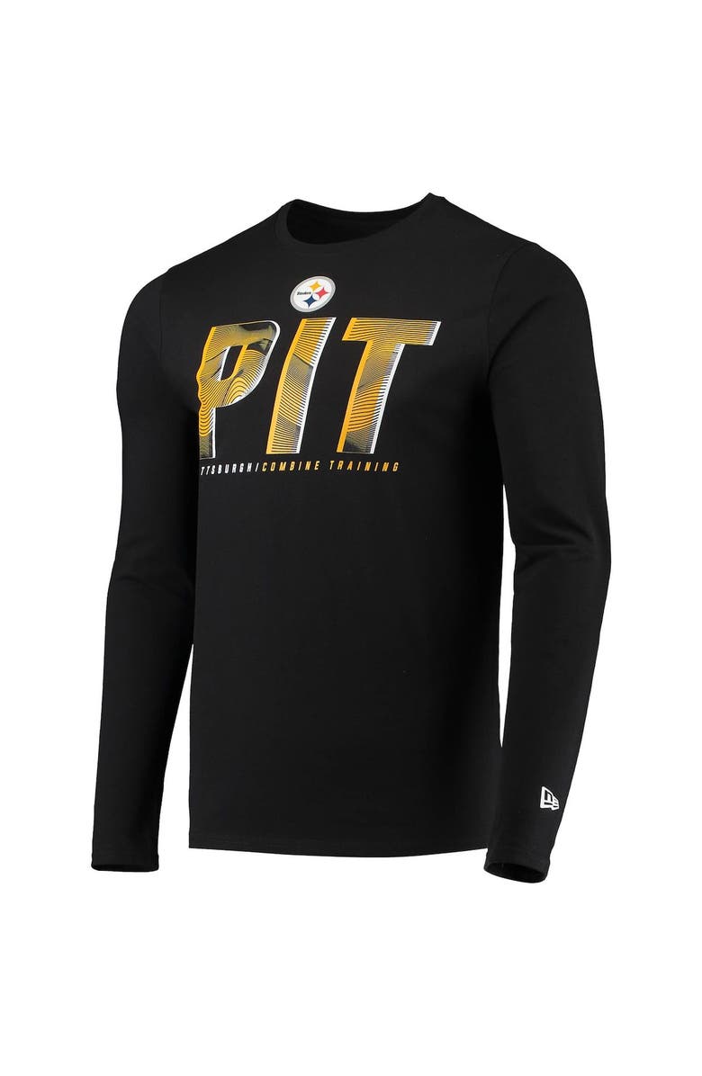 New Era Men's New Era Black Pittsburgh Steelers Combine Authentic Static Abbreviation Long Sleeve T-Shirt, Alternate, color, 