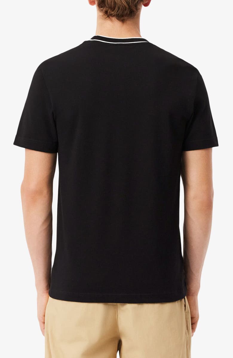 Lacoste Regular Fit Tipped Piqué Crewneck T-Shirt, Alternate, color, Black
