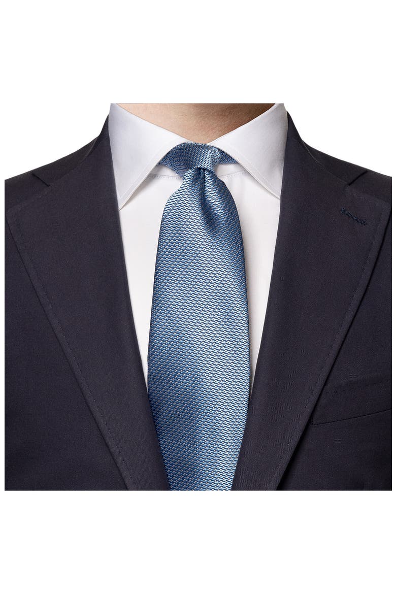 Geometric Silk Tie, Alternate, color, DARK BLUE
