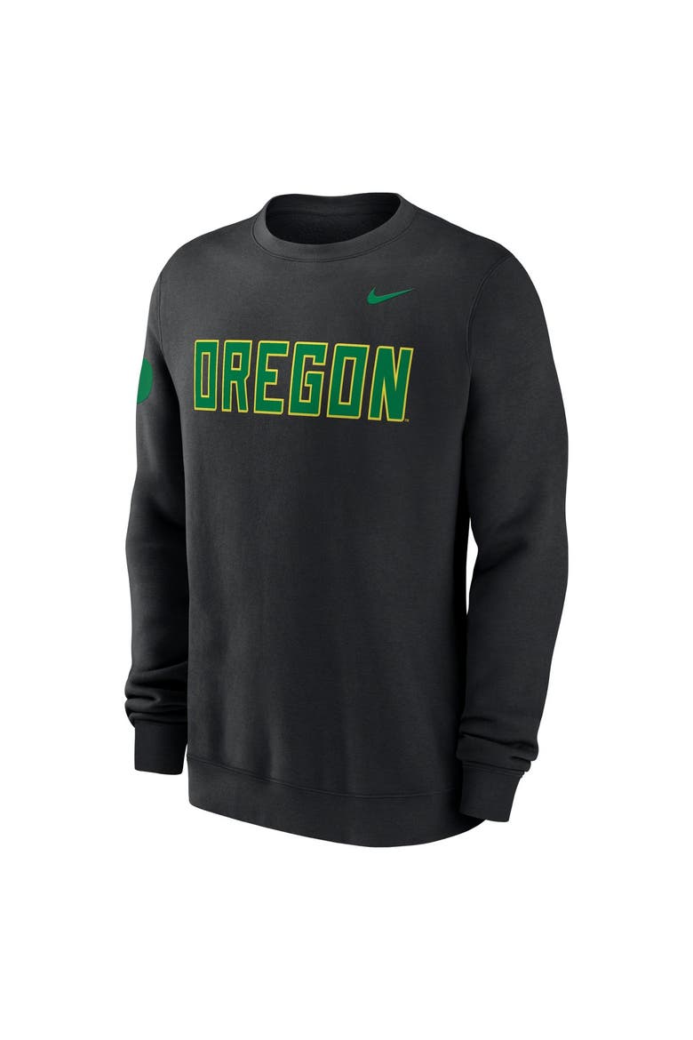 Men's Nike Black Oregon Ducks 2026 Sideline Club Sweatshirt, Alternate, color, Black