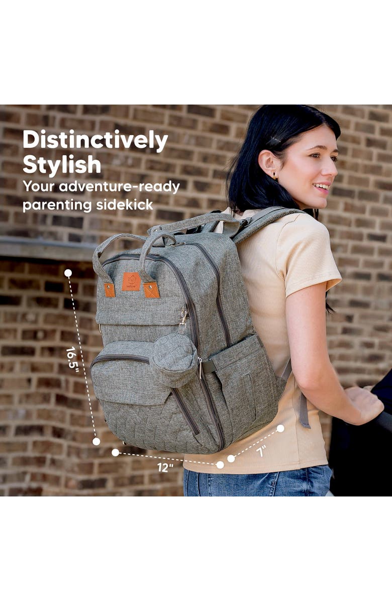 KeaBabies Rove Diaper Bag, Alternate, color, Classic Gray
