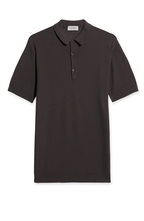 Fortela Isis Short Sleeve Knit Polo In Brown