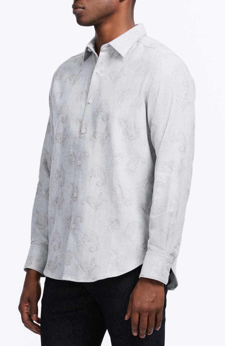 Robert Graham Knox Paisley Herringbone Cotton Button-Up Shirt, Alternate, color, Pink