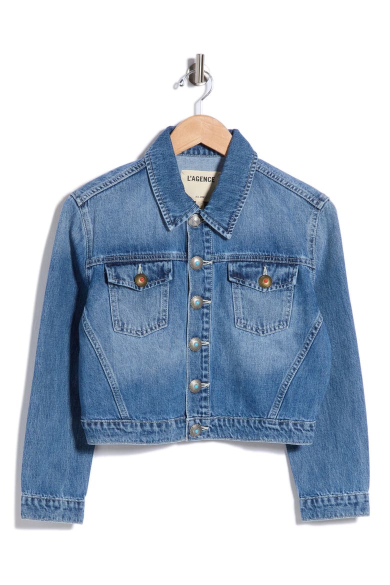 Koda Crop Denim Jacket, Alternate, color, WOODROW