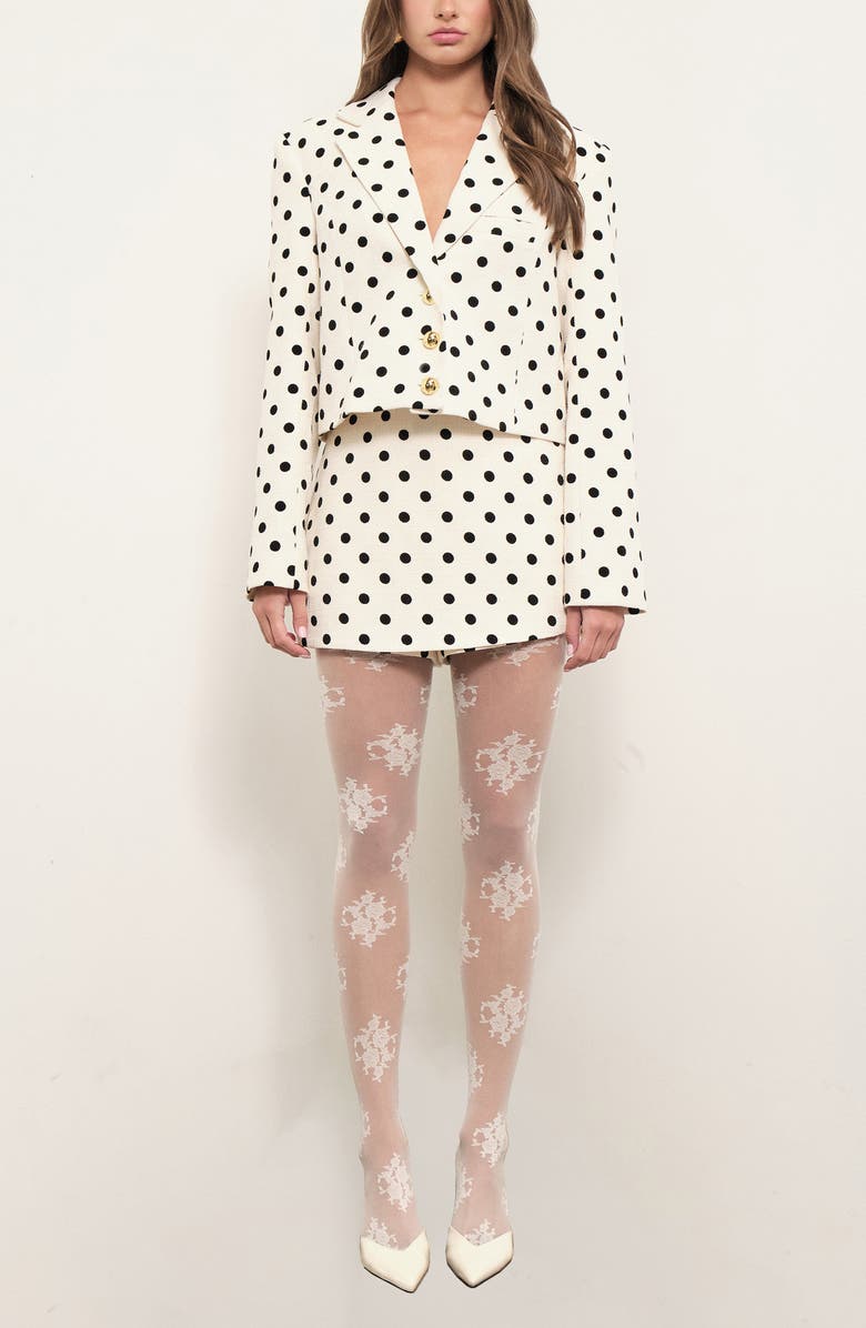 MAUDE CLUB Marnie Polka Dot Jacket, Alternate, color, White Black Dots