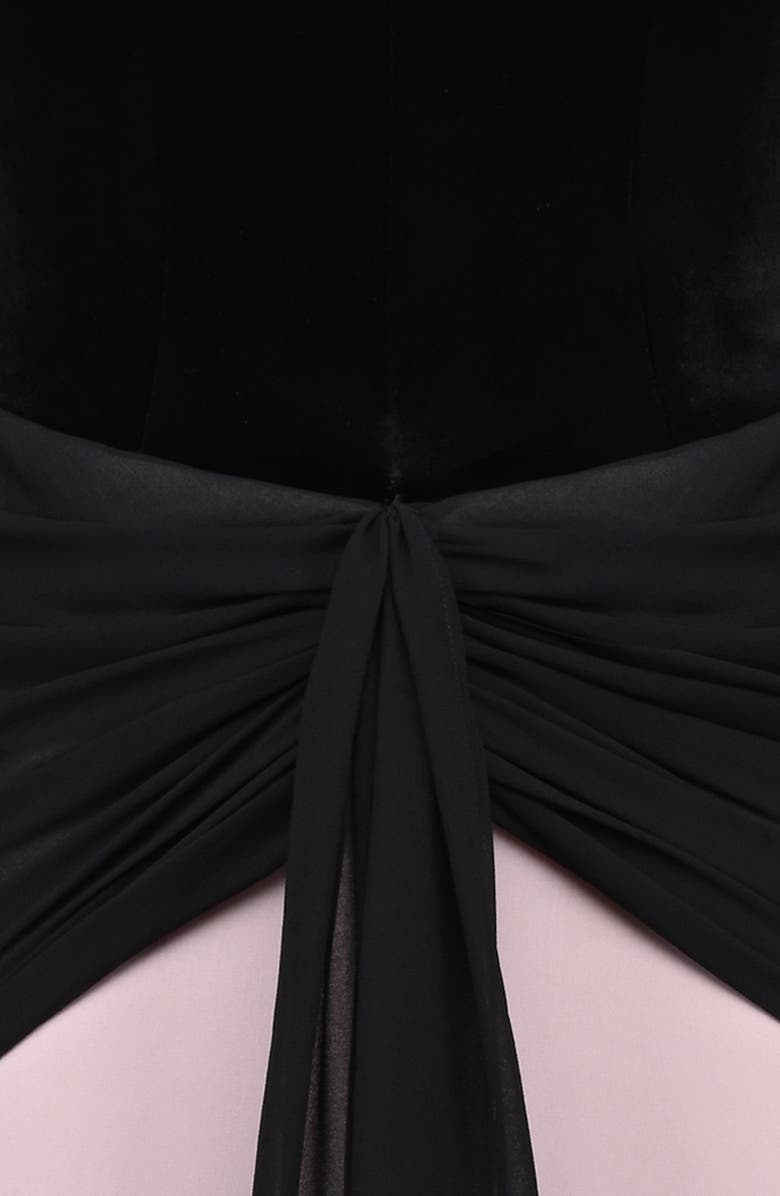 HOUSE OF CB Clara Velvet & Chiffon Drape Corset Gown, Alternate, color, 