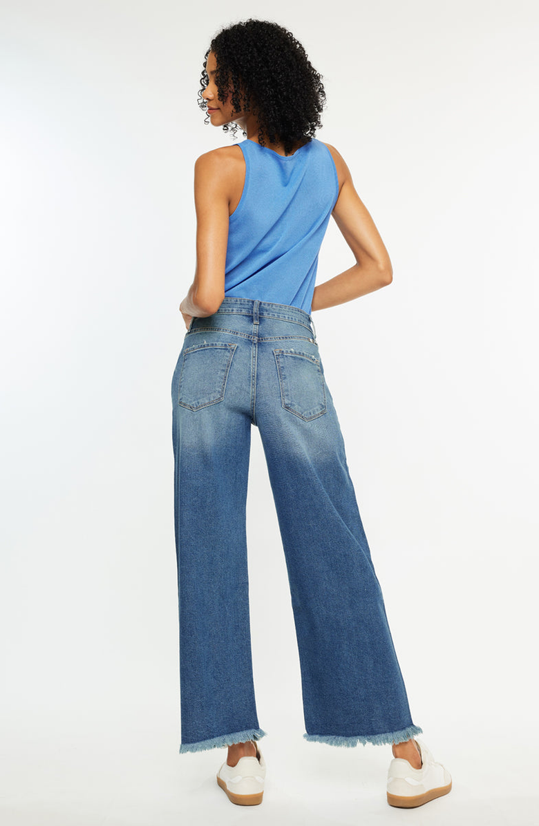 KanCan Aruli Essentials High Rise Cropped Wide Leg Jeans, Alternate, color, Medium Wash