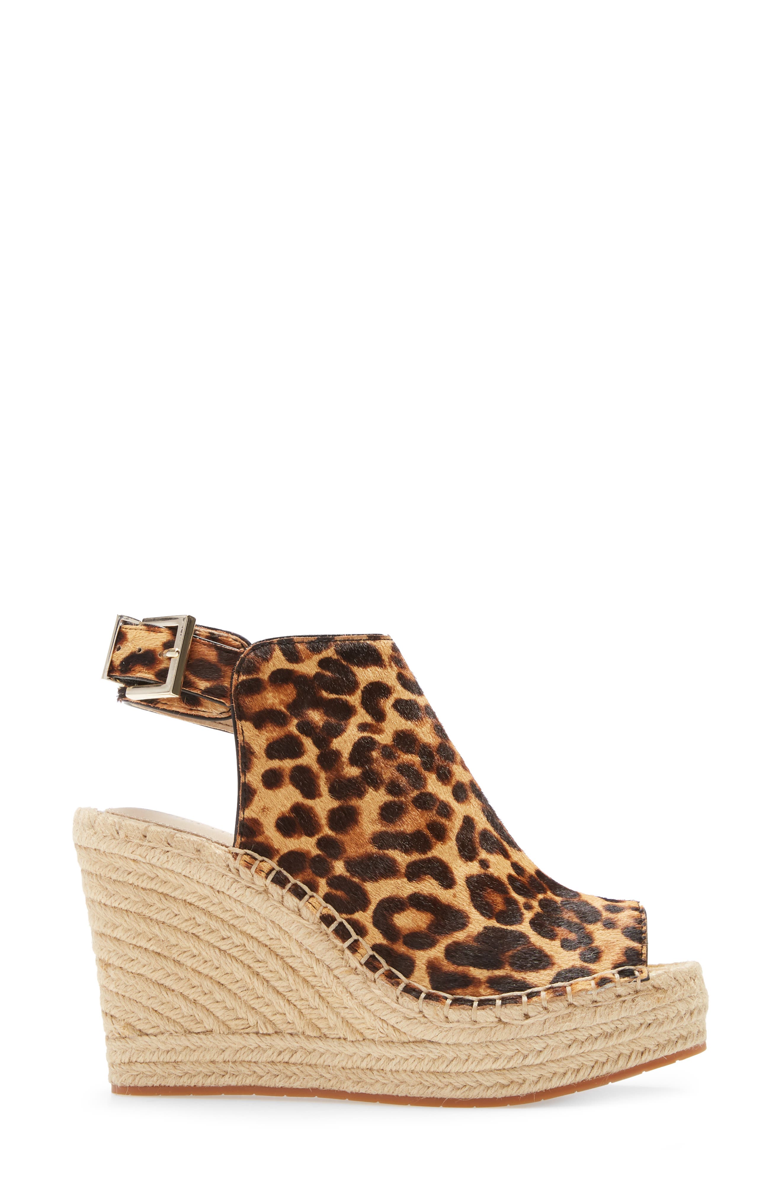 'Olivia' Espadrille Wedge Sandal, Alternate, color, NATURAL LEOPARD CALF HAIR