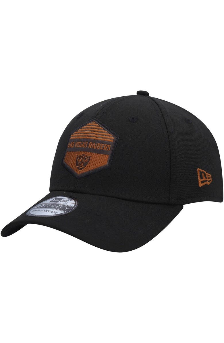 New Era Men's New Era Black Las Vegas Raiders Gulch 39THIRTY Flex Hat, Main, color,