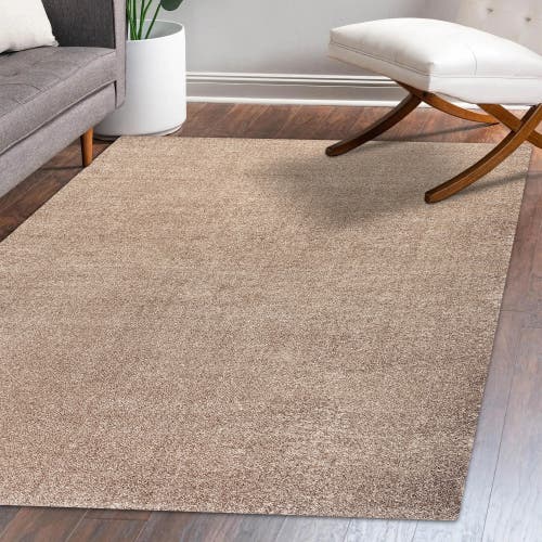 Jonathan Y Haze Solid Low-pile Area Rug In Beige/pearl