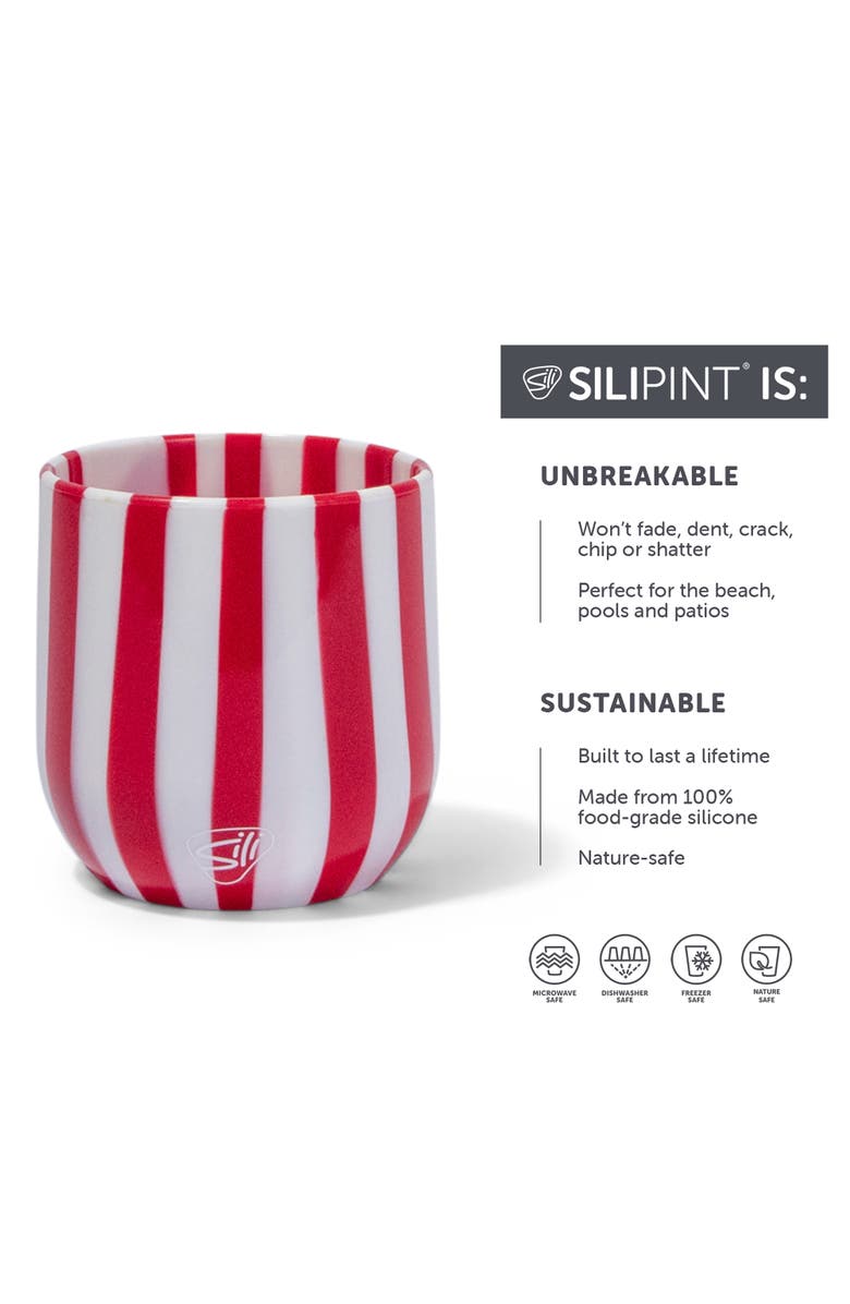 Silipint Silicone Wine Glasses 2 Pack Peppermint, Alternate, color, Multicolored