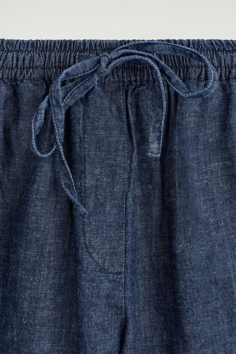 Drawstring Denim Shorts, Alternate, color, BLUE