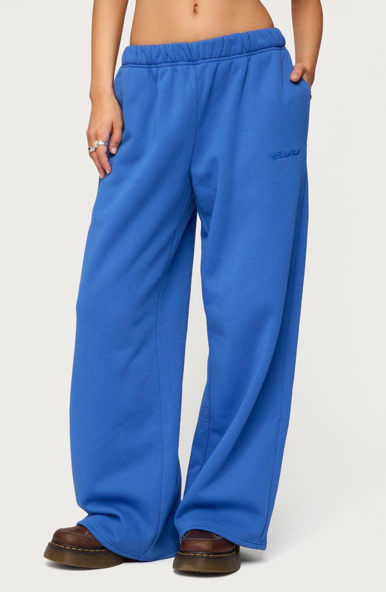 EDIKTED Basic Girl Wide Leg Sweatpants, Main, color,