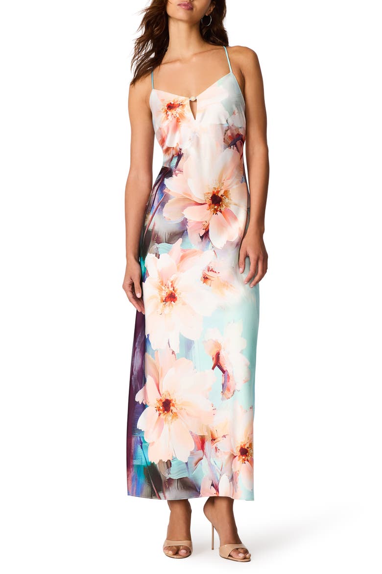 Gilette Floral Column Maxi Dress, Main, color, PETAL