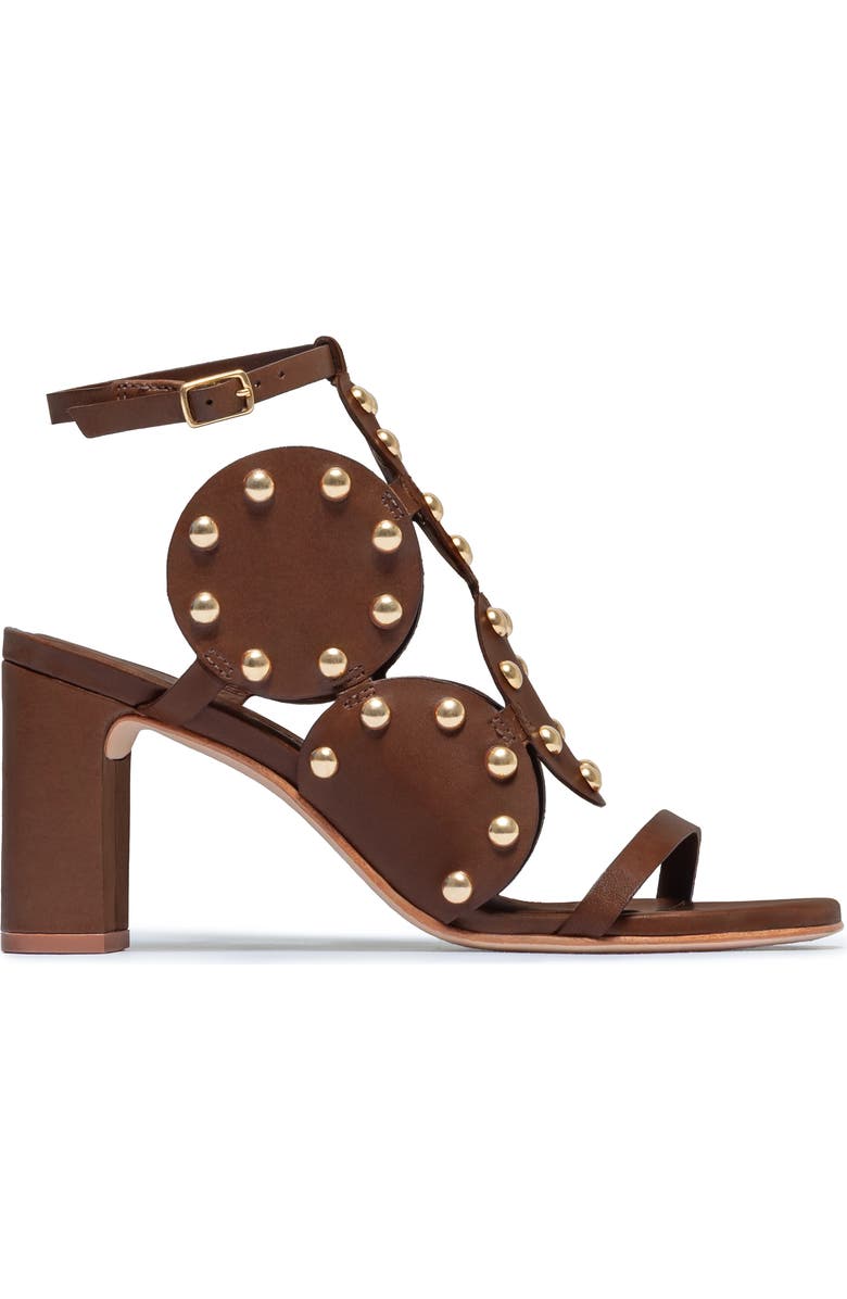 Bernardo 1946 Footwear New Moon 75 Studded Heeled Sandal, Main, color, Saddle