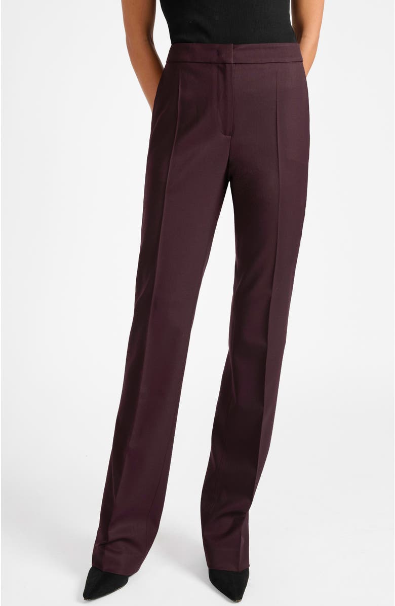 Santorelli Amara Straight Leg Pant in Virgin Wool Stretch, Main, color, Raisin