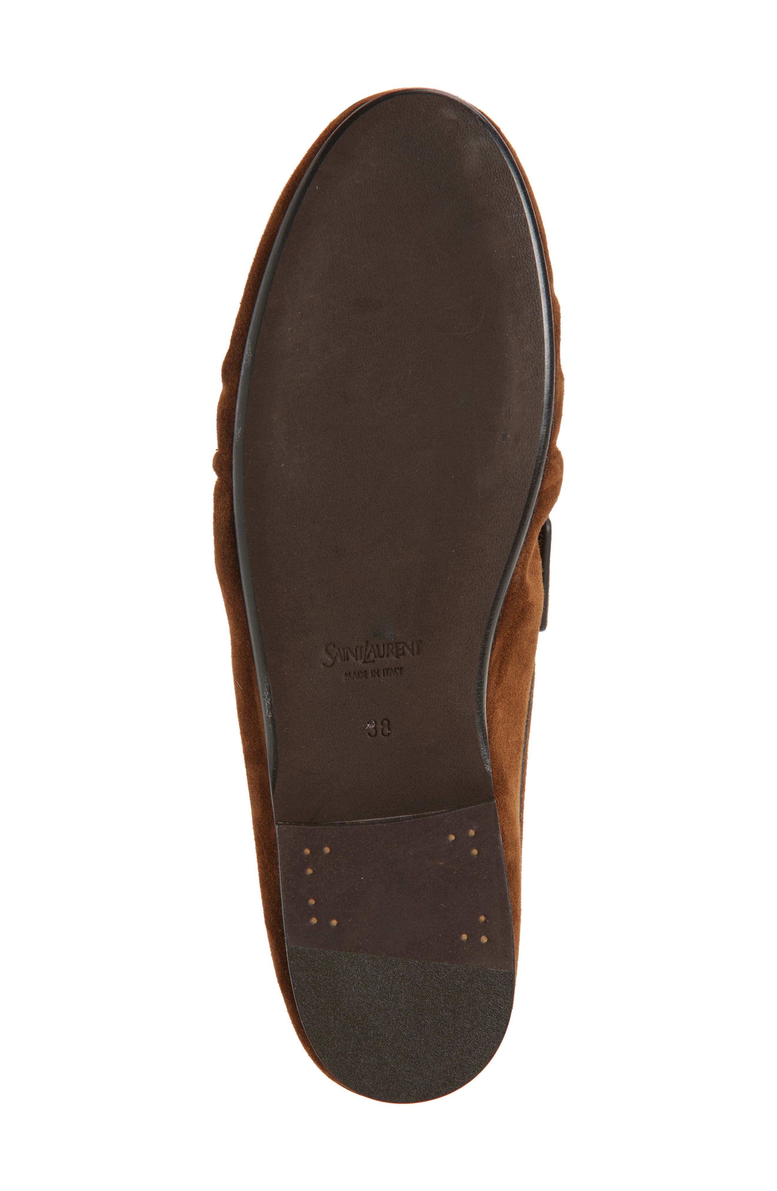 Saint Laurent Le Penny Loafer Mule, Alternate, color, Brown