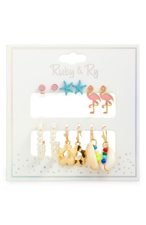 Ruby & Ry 6 Pairs of Earrings in Gold  product