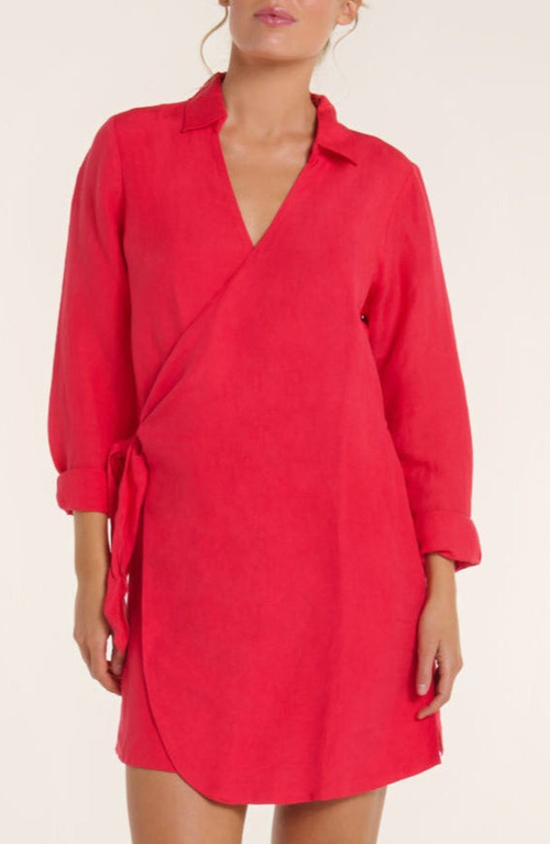 Hermoza Isla Wrap Cover-Up Dress in Teaberry  product