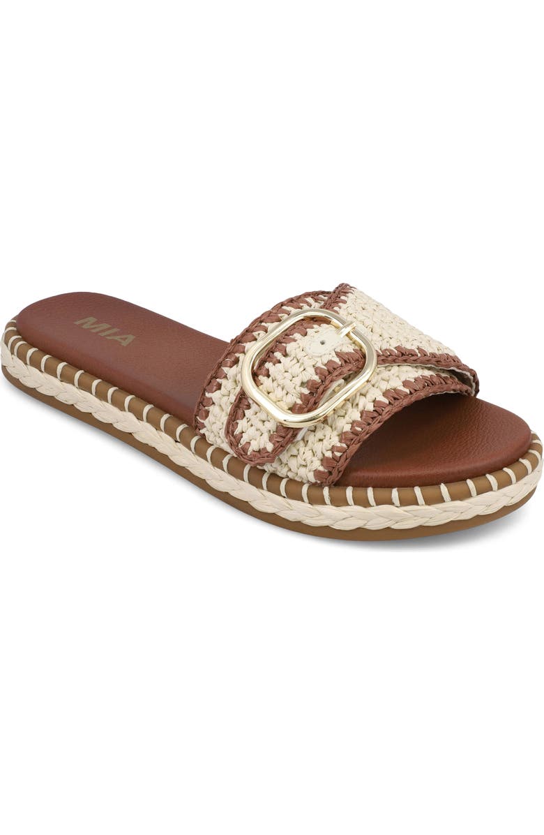 MIA Sabriel Slide Sandal, Main, color, Bone/ Cognac