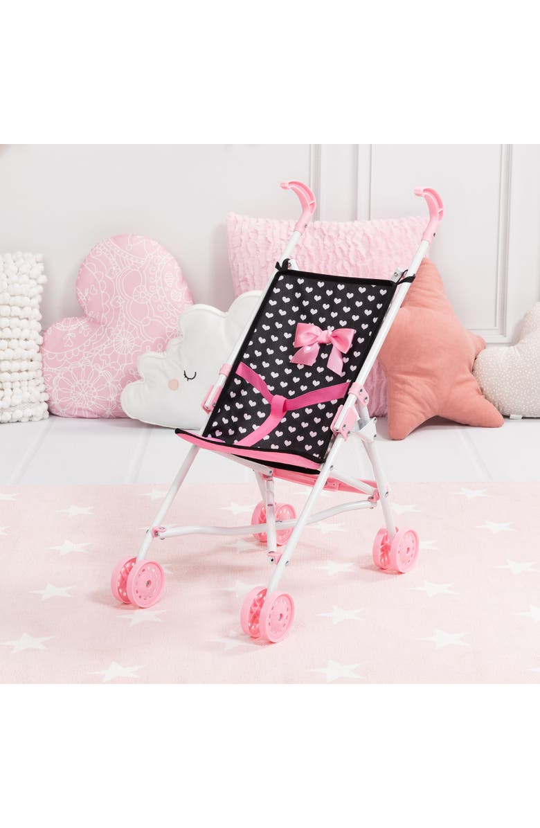 Bayer Design Buggy Umbrella Stroller, Hearts, for Dolls Up to 18 Inches, Alternate, color, Multicolored