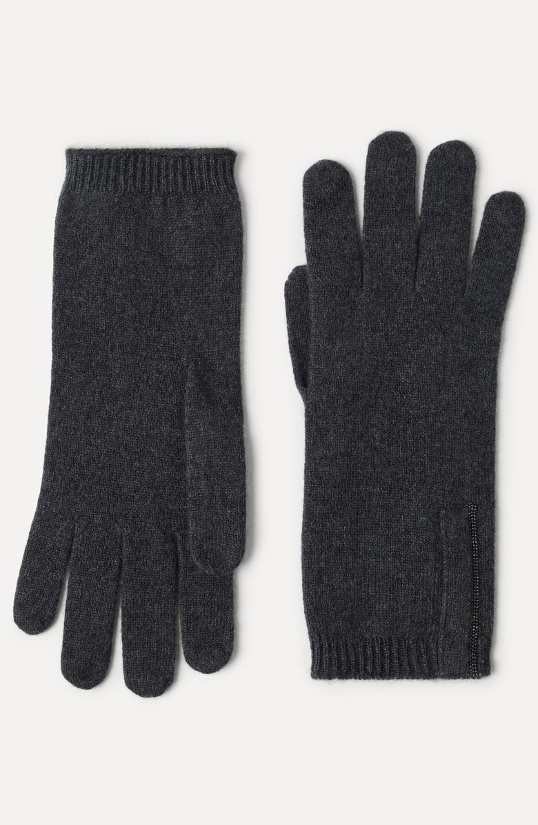 Brunello Cucinelli Knit gloves, Alternate, color, Anthracite