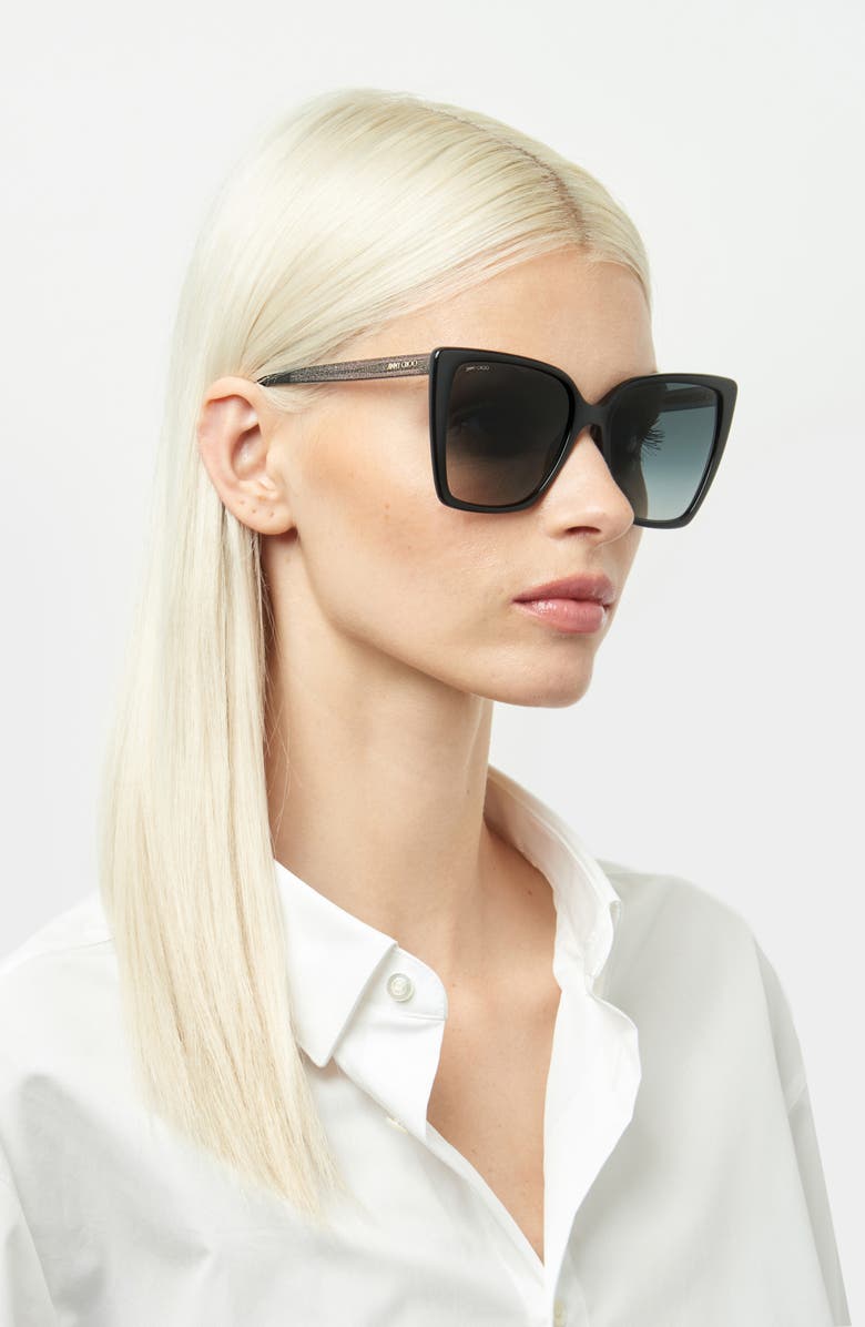 Jimmy Choo Lessie 56mm Gradient Cat Eye Sunglasses, Alternate, color, 