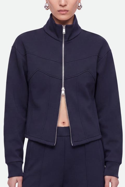 Panelled Zip Up Sweatshirt Jacket