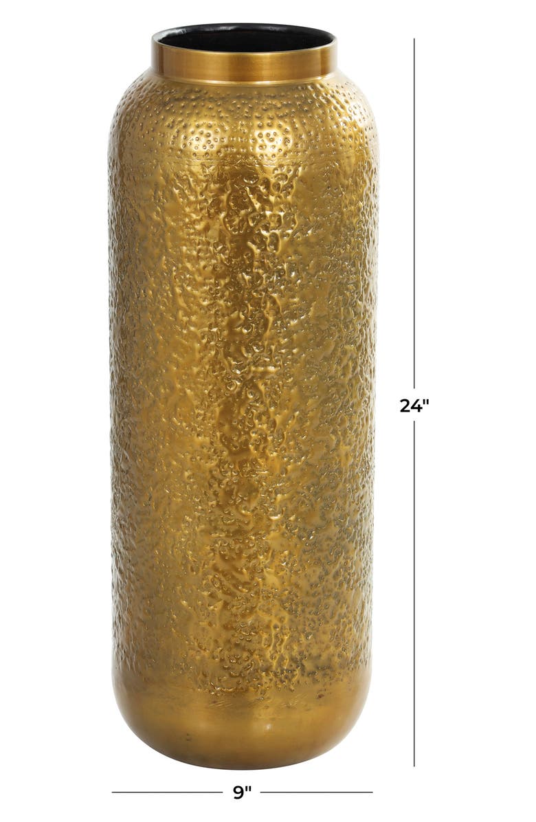 VIVIAN LUNE HOME Metal Vase, Alternate, color, Gold