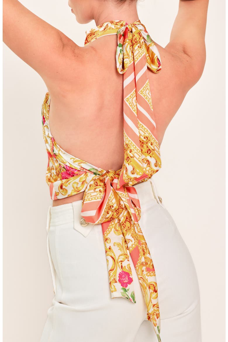 Satin Halter Crop Top, Alternate, color, IVORY PINK