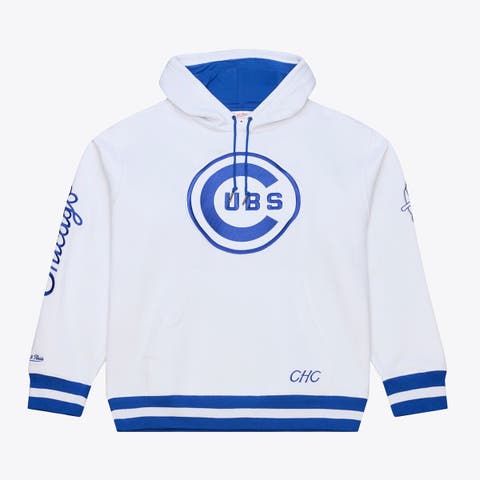 Men's Mitchell & Ness  White Chicago Cubs Cooperstown Collection Fleece Hoodie