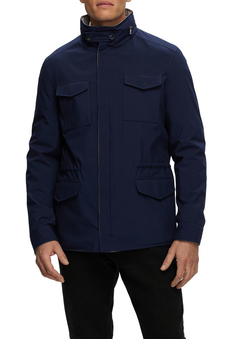 Lightweight Reversible Jacket, Main, color, NAVY/LIGHT BEIGE