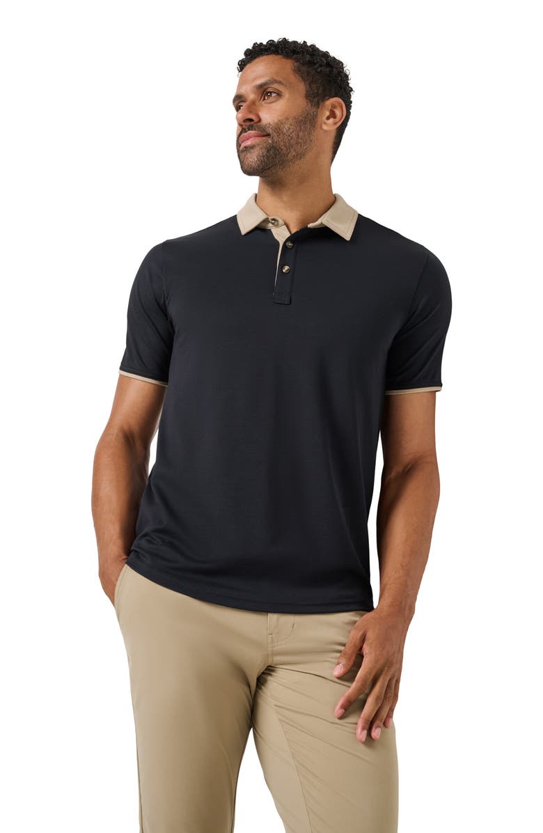 TravisMathew All Day Social Club Contrast Collar Cotton Blend Polo Shirt, Alternate, color, 