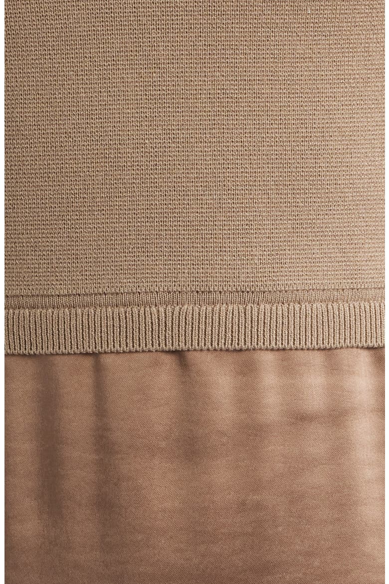 Ferdolini Mixed Media Midi Dress, Alternate, color, OPEN BRN
