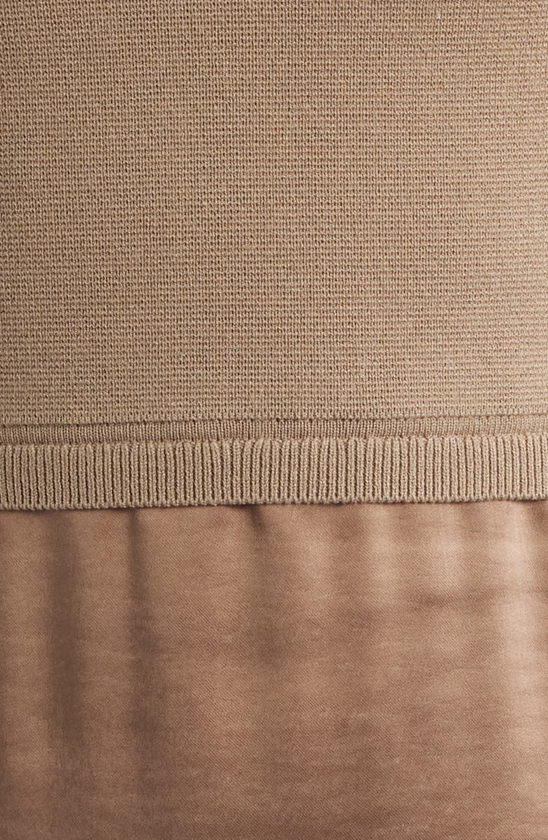 BOSS Ferdolini Mixed Media Midi Dress, Alternate, color, Basalt