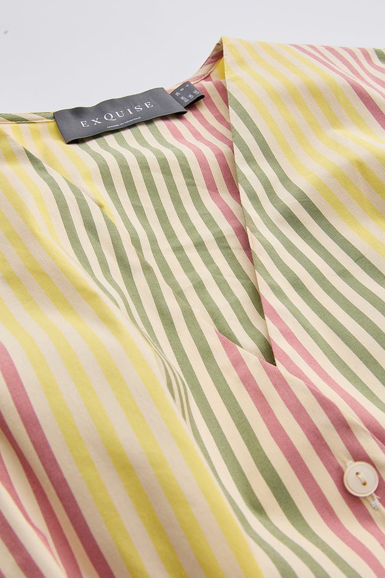 Biana V Neck Sleeveless Pleated Waist Shirt, Alternate, color, Multi Color
