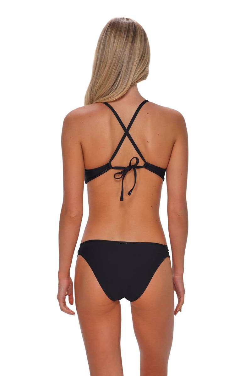Sunsets Dora Double Tab Bikini Swim Bottoms, Alternate, color, Black