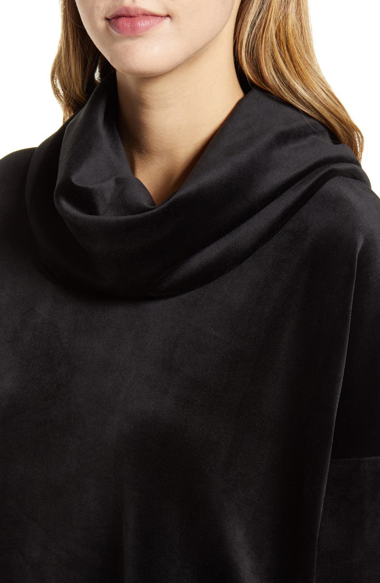 Loveappella Velvet Cowl Neck Tunic Top, Alternate, color, 