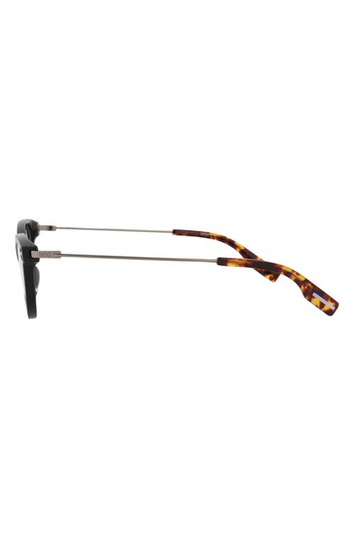 Alexander Mcqueen Mcqueen 46mm Cat Eye Optical Glasses In Black Ruthenium Transparent
