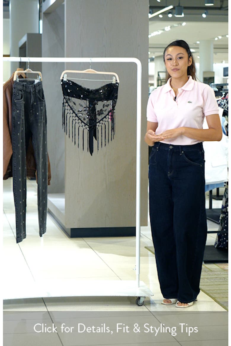 Sequin Fringe Strapless Top video