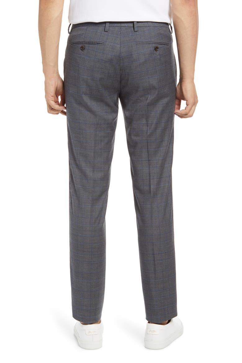 Jetsetter Slim Fit Glen Plaid Dress Pants, Alternate, color, GREY BLUE GLEN PLAID