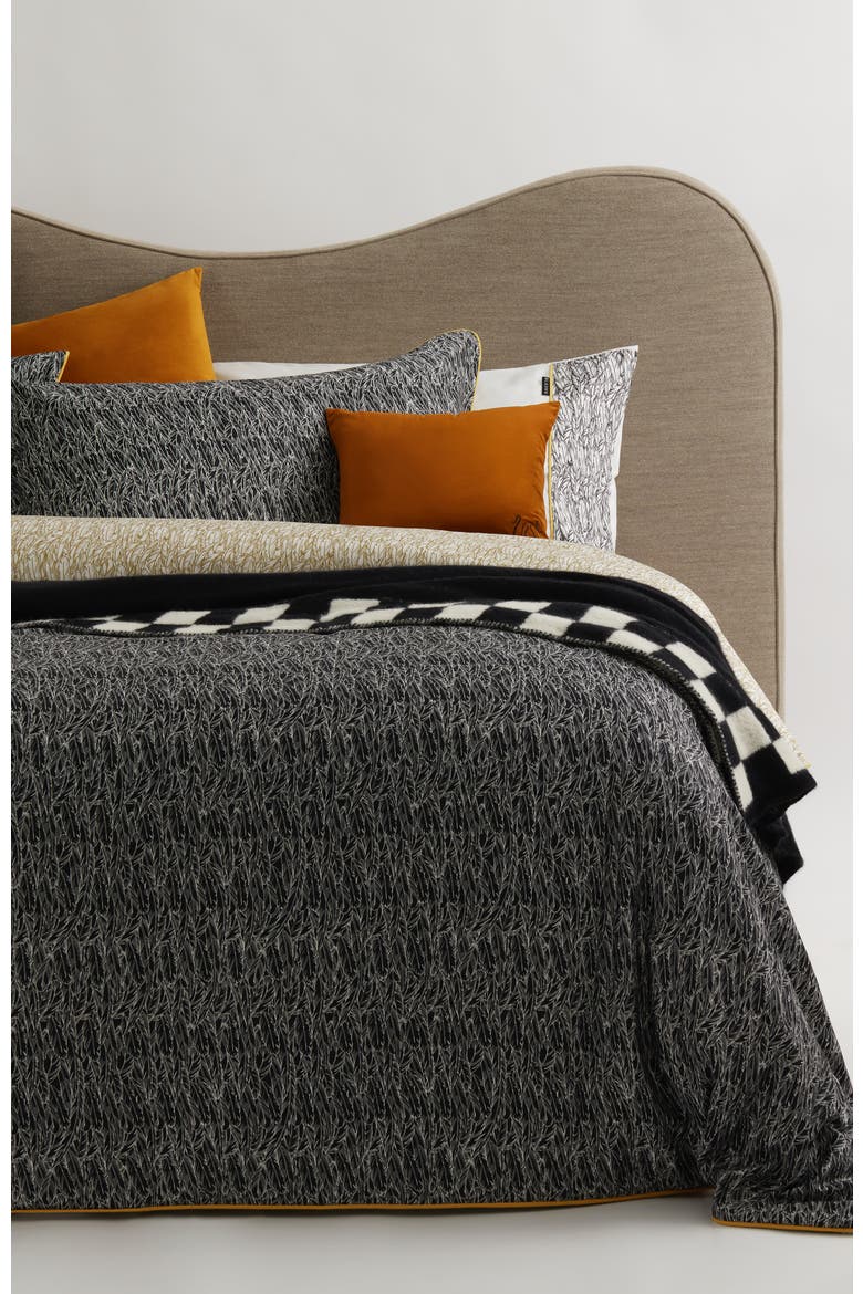Feathers Duvet Cover, Alternate, color, Gold & Black