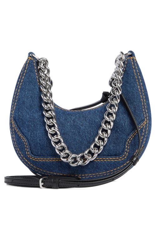 MARC JACOBS MARC JACOBS DENIM CRUISER MINI CRESCENT CROSSBODY BAG