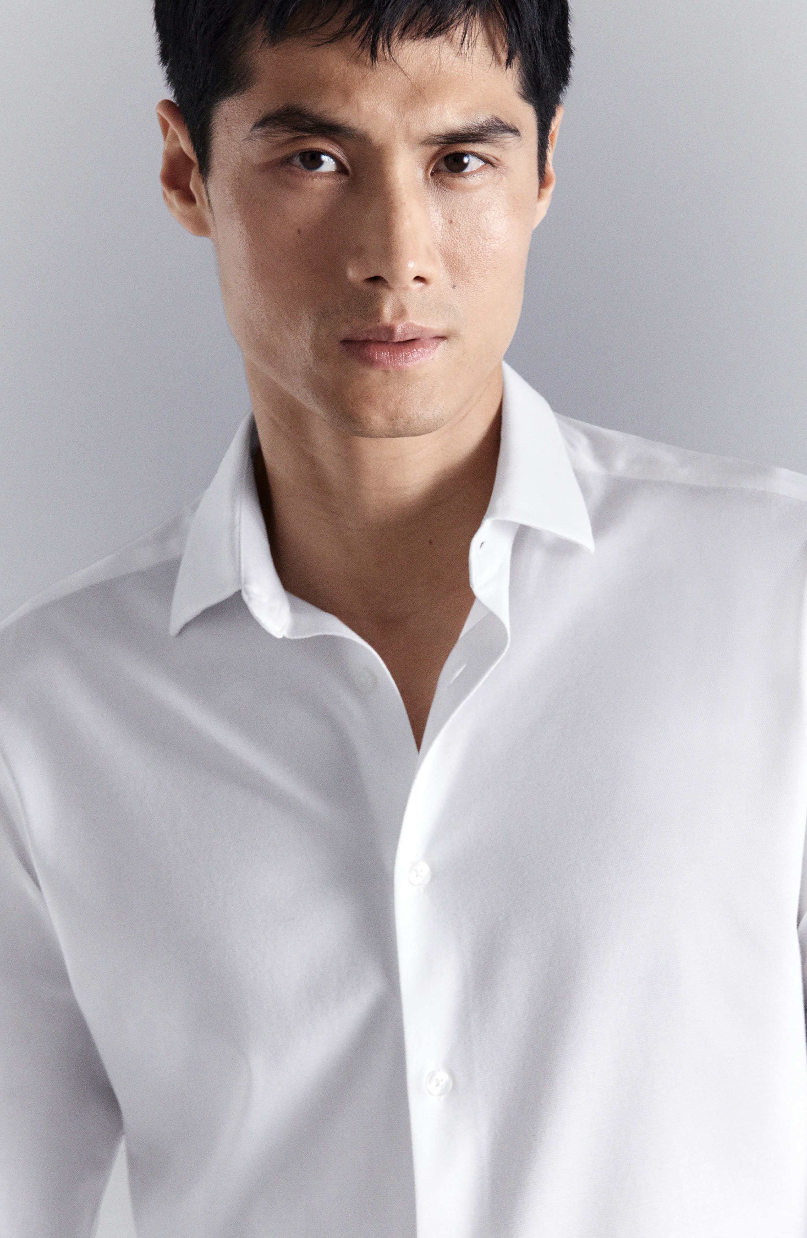 Slim Fit Cotton Blend Button-Up Shirt - image 4