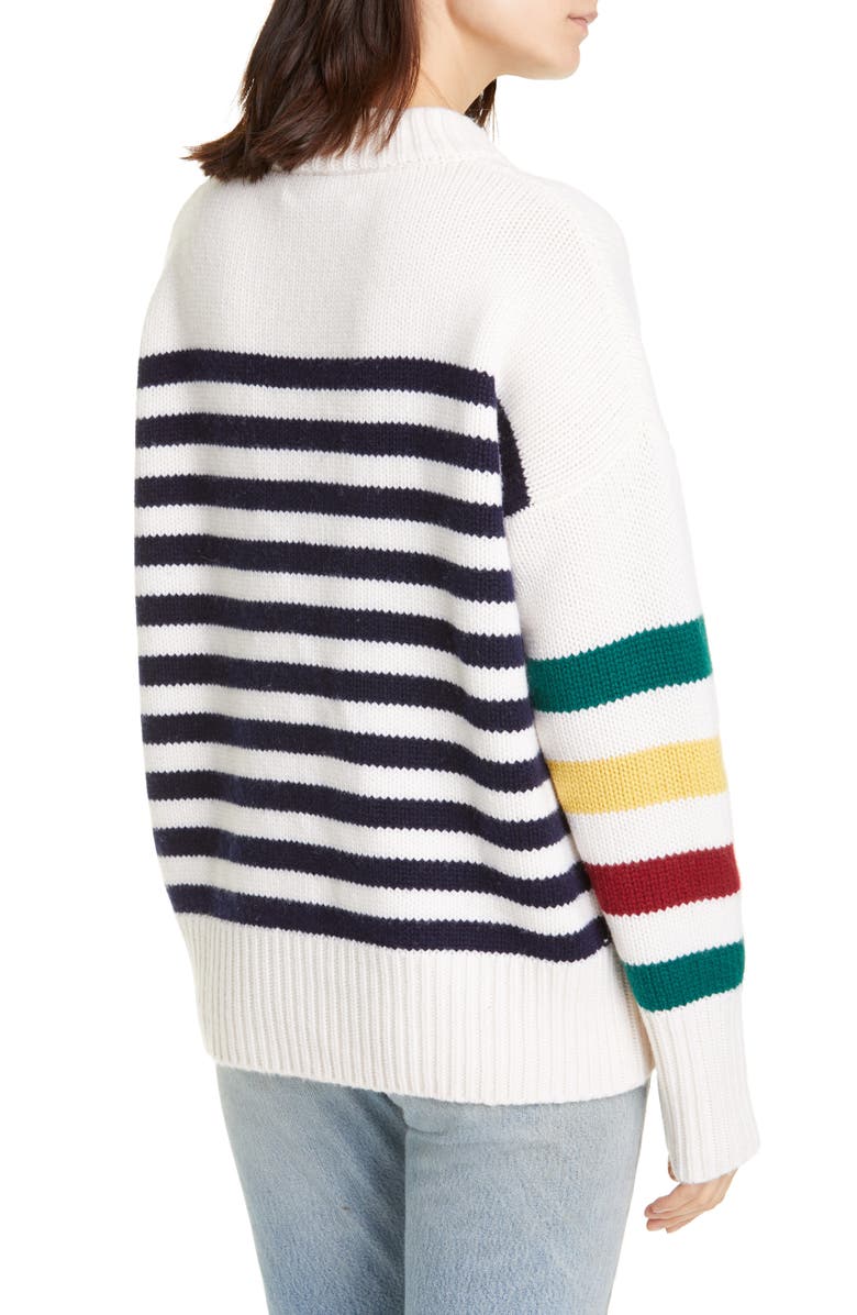 La Ligne Multi Stripe Marin Wool & Cashmere Sweater, Alternate, color,