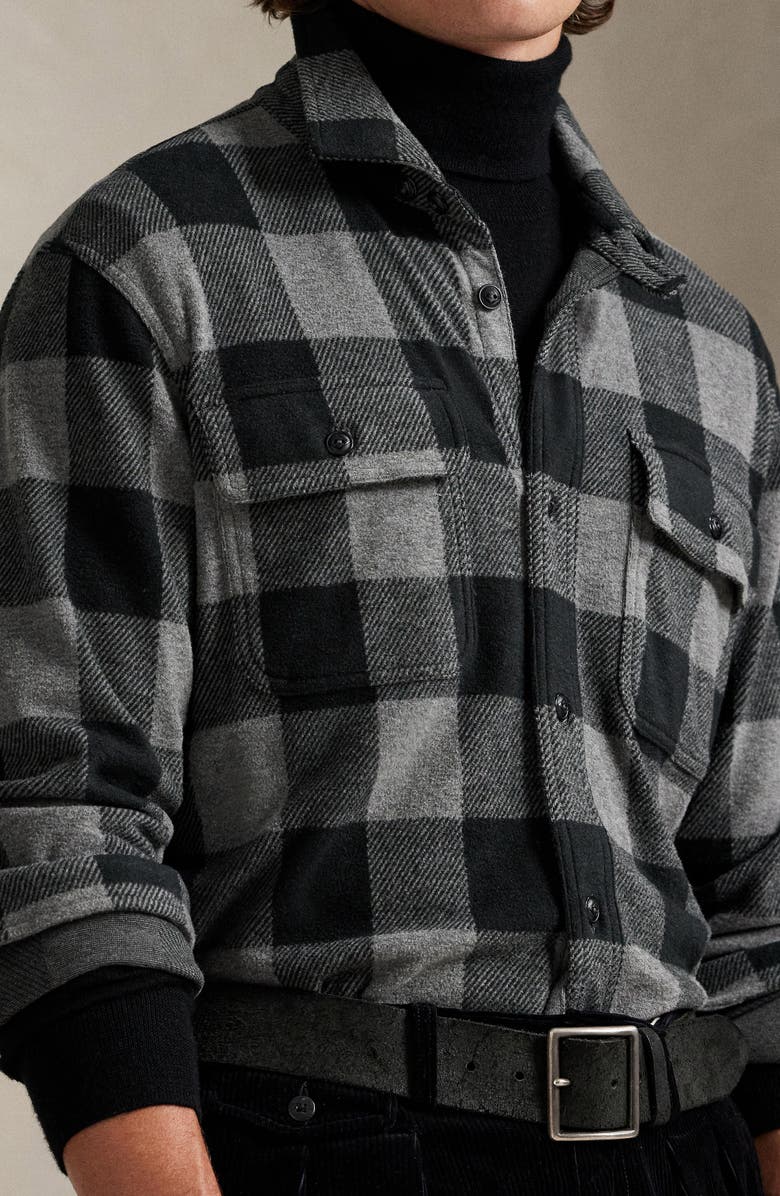 Polo Ralph Lauren Buffalo Plaid Flannel Button-Up Shirt, Alternate, color, Polo Black/ Medium Flannel