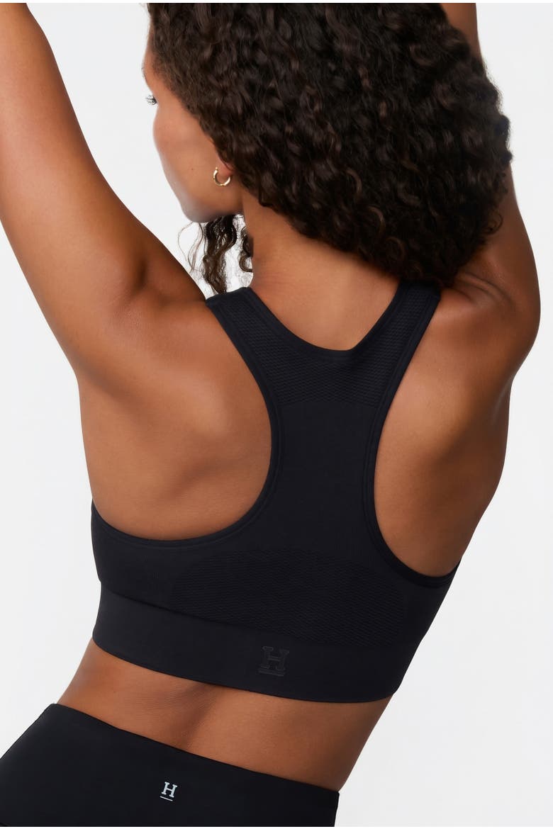 Seamless Racerback Sports Bra, Alternate, color, Black